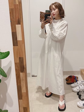 「スタミキ」｜「アイテム（ワンピース/ドレス）」を使った、高橋愛さん（レディース・154cm）の夏コーディネート