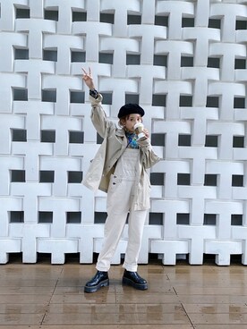 「Avail（アベイル）のアイテム（オールインワン・サロペット）」を使った、高橋愛さん（レディース・154cm）の秋コーディネート