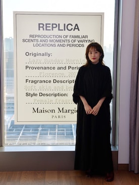 「メゾンマルジェラ」｜「アイテム（ワンピース/ドレス）」を使った、高橋愛さん（レディース・154cm）の秋コーディネート