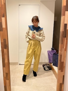 「MEDIUM（ミディアム）のアイテム」を使った、高橋愛さん（レディース・154cm）の冬コーディネート