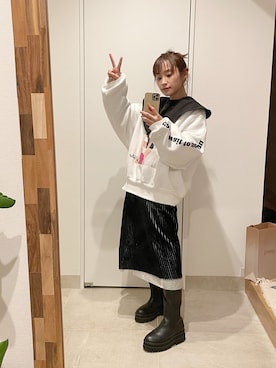 「Little sunny bite（リトルサニーバイト）のアイテム」を使った、高橋愛さん（レディース・154cm）の冬コーディネート