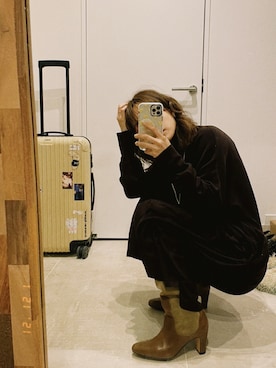 「Steven Alan（スティーブンアラン）のアイテム（ブーツ）」を使った、高橋愛さん（レディース・154cm）の冬コーディネート