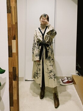 「Steven Alan（スティーブンアラン）のアイテム（ブーツ）」を使った、高橋愛さん（レディース・154cm）の冬コーディネート