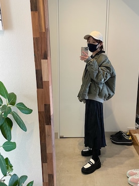 「高橋愛」｜「アイテム（キャップ）」を使った、高橋愛さん（レディース・154cm）の春コーディネート