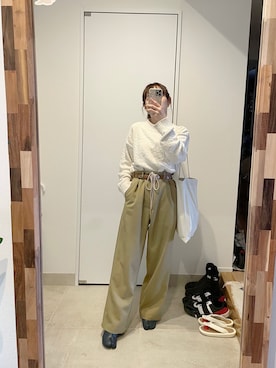 「Lautashi（ラウタシー）のアイテム」を使った、高橋愛さん（レディース・154cm）の春コーディネート