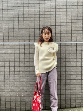 「BASERANGE（ベースレンジ）のアイテム」を使った、高橋愛さん（レディース・154cm）の春コーディネート