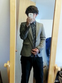 tk.TAKEO KIKUCHI | TKの黒の花柄シャツ(シャツ/ブラウス)