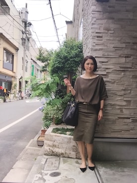 「sita parantica（シータパランティカ）のSITA PARANTICA レザートートBAG L◇（トートバッグ）」を使った、Mayumiさん（レディース・164cm）の春コーディネート