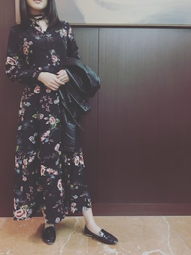 「JILL STUART（ジルスチュアート）のアイテム（ライダースジャケット）」を使った、ecclosetさん（レディース・163cm）の春コーディネート