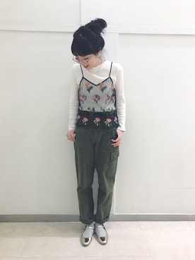 「My Fav. CHILD WOMAN（マイファブチャイルドウーマン）のアイテム」を使った、nabemiさん（レディース・158cm）の春コーディネート