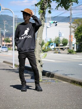 「KANGOL（カンゴール）のアイテム（スウェット）」を使った、jeansfactoryさん（メンズ・170cm）の秋コーディネート