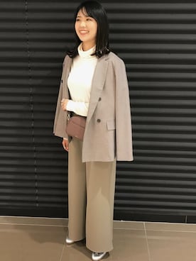 「ALLUMER（アリュメール）のアイテム」を使った、jeansfactoryさん（レディース・162cm）の秋コーディネート