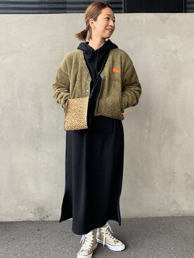 「UNIVERSAL OVERALL（ユニバーサルオーバーオール）のアイテム（その他アウター）」を使った、jeansfactoryさん（レディース・163cm）の冬コーディネート