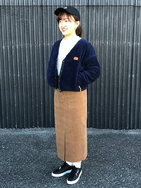 「UNIVERSAL OVERALL（ユニバーサルオーバーオール）のアイテム（その他アウター）」を使った、jeansfactoryさん（レディース・158cm）の冬コーディネート