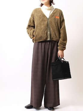 「ボアフリース」｜「アイテム（その他アウター）」を使った、jeansfactoryさん（レディース・160cm）の冬コーディネート