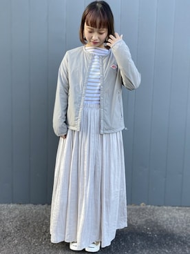 「ジャックパーセル」｜「アイテム（ナイロンジャケット）」を使った、jeansfactoryさん（レディース・153cm）の冬コーディネート