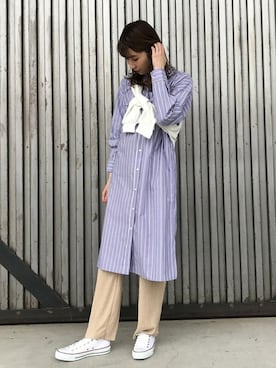 「新生活」｜「アイテム（パンツ）」を使った、jeansfactoryさん（レディース・166cm）の春コーディネート