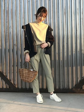 「ピクニック」｜「アイテム（その他アウター）」を使った、jeansfactoryさん（レディース・166cm）の春コーディネート
