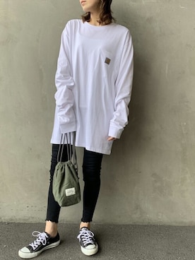 「Carhartt WIP（カーハートダブリューアイピー）のアイテム」を使った、jeansfactoryさん（レディース・160cm）の夏コーディネート