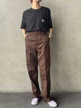 「Carhartt WIP（カーハートダブリューアイピー）のアイテム」を使った、jeansfactoryさん（レディース・163cm）の夏コーディネート