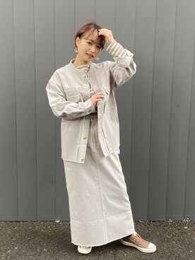 「UNIVERSAL OVERALL（ユニバーサルオーバーオール）のアイテム（その他アウター）」を使った、jeansfactoryさん（レディース・153cm）の冬コーディネート