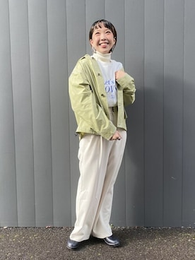 「新作」｜「アイテム（カバーオール）」を使った、jeansfactoryさん（レディース・153cm）の冬コーディネート