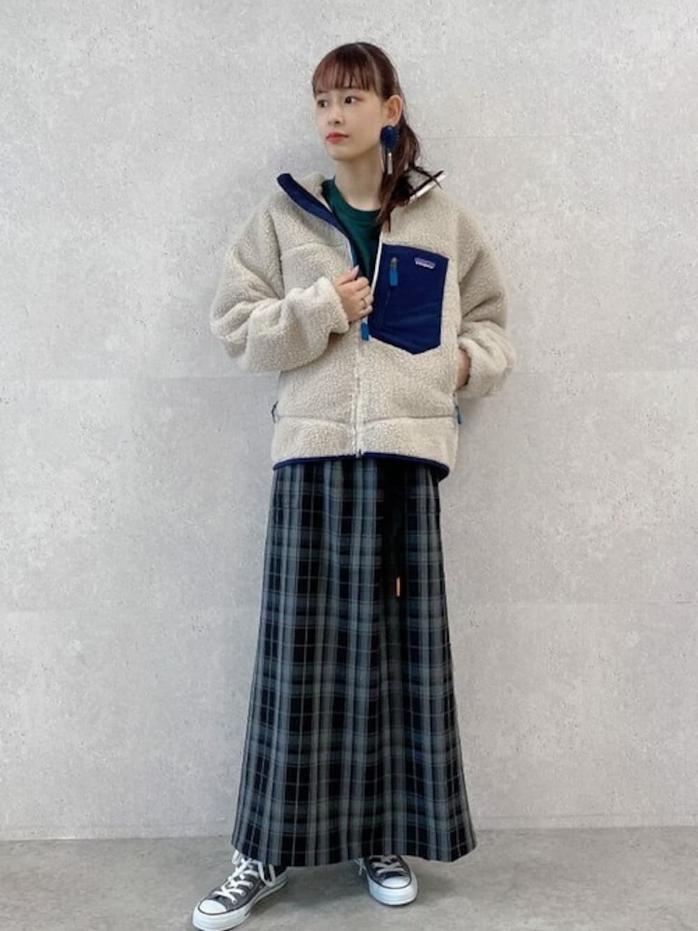 「アウトドアスタイル、メンズ、フリース、休日スタイル、パタゴニア、patagonia、高身長女子、秋冬コーデ、レトロX、ジーンズファクトリー」｜「patagoniaのpatagonia [パタゴニア] メンズ クラシック レトロX ジャケット（その他アウター、ベージュ系）」を使った、jeansfactoryさん（レディース・163cm）の秋コーディネートの1枚目の写真