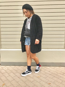 「リーバイス」｜「アイテム（ノーカラージャケット）」を使った、Ayaaaaa♥さん（レディース・156cm）の秋コーディネート