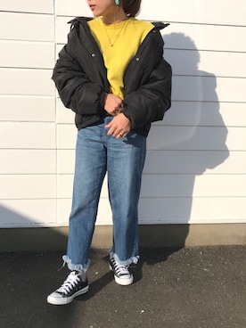 「CONVERSE（コンバース）のconverse（コンバース） ALL STAR OX（オールスターOX）（スニーカー）」を使った、Ayaaaaa♥さん（レディース・156cm）の冬コーディネート