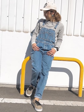 「OLD NAVY（オールドネイビー）のアイテム（オールインワン・サロペット）」を使った、Ayaaaaa♥さん（レディース・156cm）の冬コーディネート