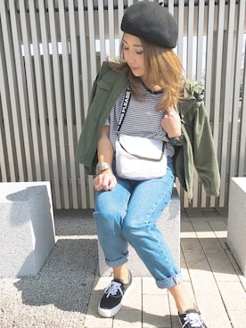 「niko and...（ニコアンド）のアイテム（バングル/リストバンド）」を使った、Ayaaaaa♥さん（レディース・156cm）の春コーディネート
