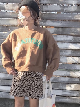 「袖ボリューム」｜「アイテム（ハンチング/ベレー帽）」を使った、Ayaaaaa♥さん（レディース・156cm）の秋コーディネート