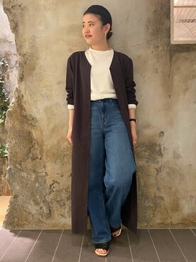 「human woman（ヒューマンウーマン）のアイテム（デニムパンツ）」を使った、ayakaさん（レディース・151cm）の秋コーディネート