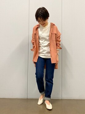 「human woman（ヒューマンウーマン）のアイテム（デニムパンツ）」を使った、ayakaさん（レディース・151cm）の冬コーディネート