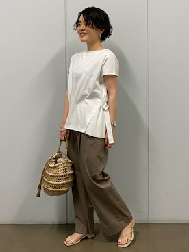 「オンオフ兼用」｜「アイテム（ブレスレット）」を使った、ayakaさん（レディース・151cm）の夏コーディネート