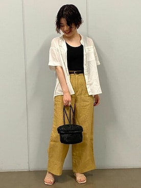 「human woman（ヒューマンウーマン）の◆ファインドビーローンブラウス（シャツ/ブラウス）」を使った、ayakaさん（レディース・151cm）の夏コーディネート