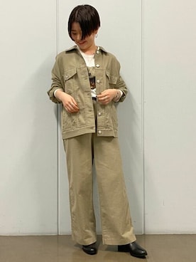 「human woman（ヒューマンウーマン）の◆オリジナルショートブーツ（ブーツ）」を使った、ayakaさん（レディース・151cm）の秋コーディネート