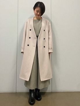 「キュロット」｜「アイテム（ノーカラーコート）」を使った、ayakaさん（レディース・151cm）の秋コーディネート