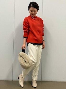 「human woman（ヒューマンウーマン）の◆フロントタックブラウス（シャツ/ブラウス）」を使った、ayakaさん（レディース・151cm）の冬コーディネート