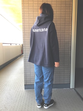 「AMERICANA（アメリカーナ）のアイテム（パーカー）」を使った、yumittさん（レディース・165cm）の冬コーディネート