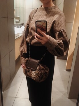 「Ungrid（アングリッド）のアイテム（その他トップス）」を使った、Hina Natsuakiさん（レディース・150cm）の秋コーディネート