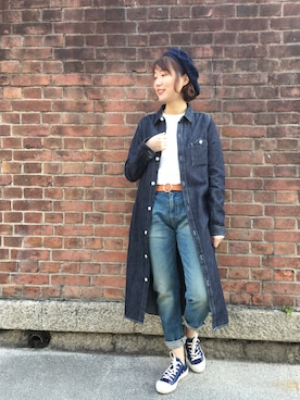 「ボーイフレンドデニム」｜Akiさん（レディース・160cm）の冬コーディネート