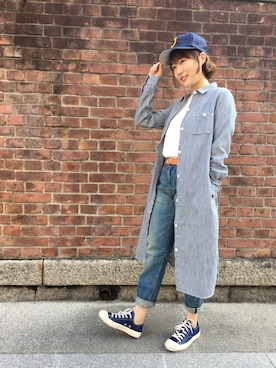 「アイテム（シャツワンピース、その他）」を使った、Akiさん（レディース・160cm）の冬コーディネート