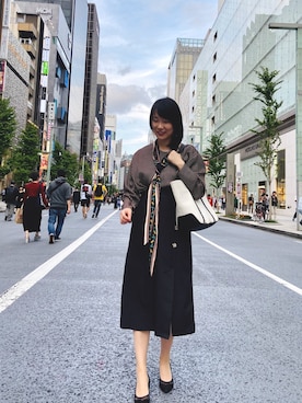 「アイテム（シャツワンピース、その他）」を使った、Akiさん（レディース・160cm）の春コーディネート