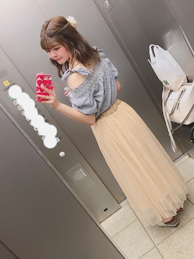 「cocoa（ココア）のアイテム」を使った、achaさん（レディース・153cm）の春コーディネート