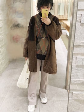 「Kastane（カスタネ）のレーヨンスラックスパンツ３（スラックス）」を使った、ゆきみんこ。さん（レディース・163cm）の冬コーディネート