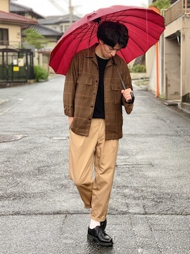 「DANTON（ダントン）のアイテム（チノパンツ）」を使った、ゆうくんさん（メンズ・175cm）の秋コーディネート