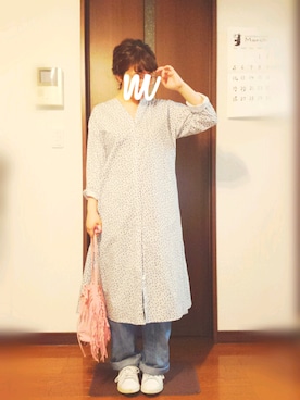 「ペインターパンツ」｜「アイテム（ワンピース/ドレス）」を使った、moezouさん（レディース・159cm）の春コーディネート