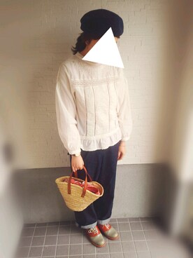 「ベレー帽推奨委員会」｜「アイテム（その他シューズ）」を使った、moezouさん（レディース・159cm）の夏コーディネート