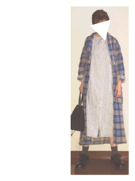 「柄×柄」｜「アイテム（その他シューズ）」を使った、moezouさん（レディース・159cm）の秋コーディネート